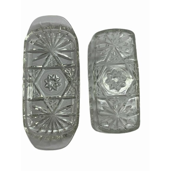 Anchor Hocking American Prescut Star of David glass butter dish - Picture 3 of 4